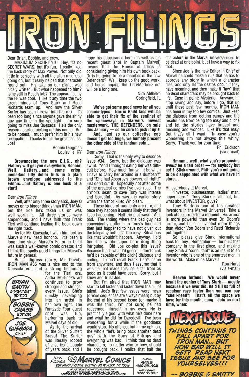 Read online Iron Man (1998) comic -  Issue #37 - 32