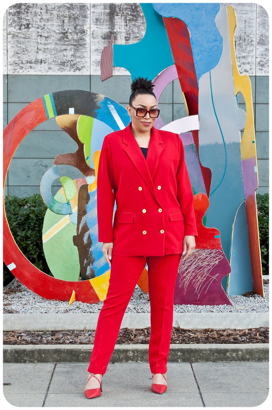 Red Power Suit: Jacket - Style Arc McKenzie Blazer; Pants - Simplicity 8749 -- Erica Bunker DIY Style!