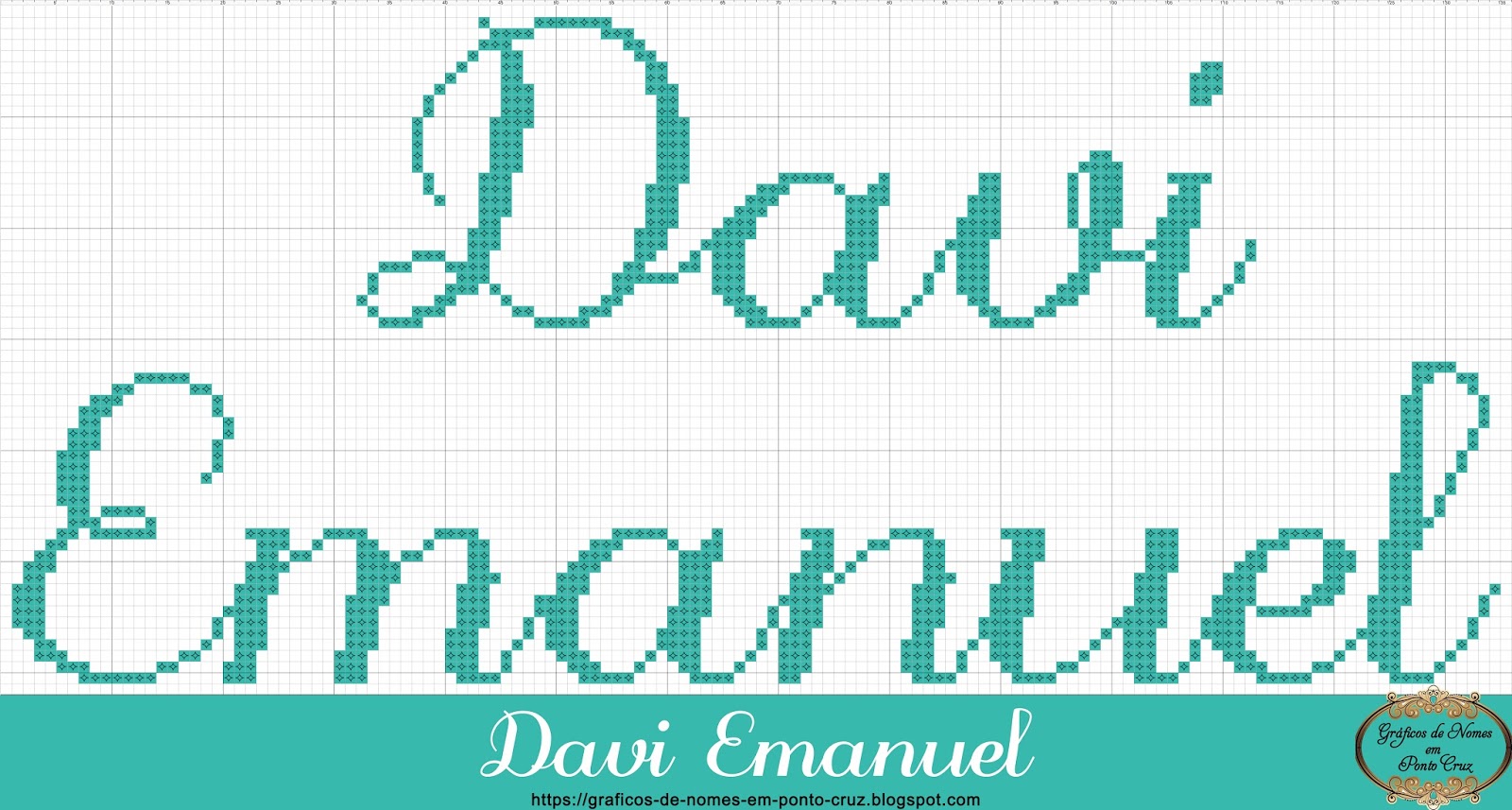 Gráficos de Nomes em Ponto Cruz: Nome Davi Emanuel em Ponto Cruz