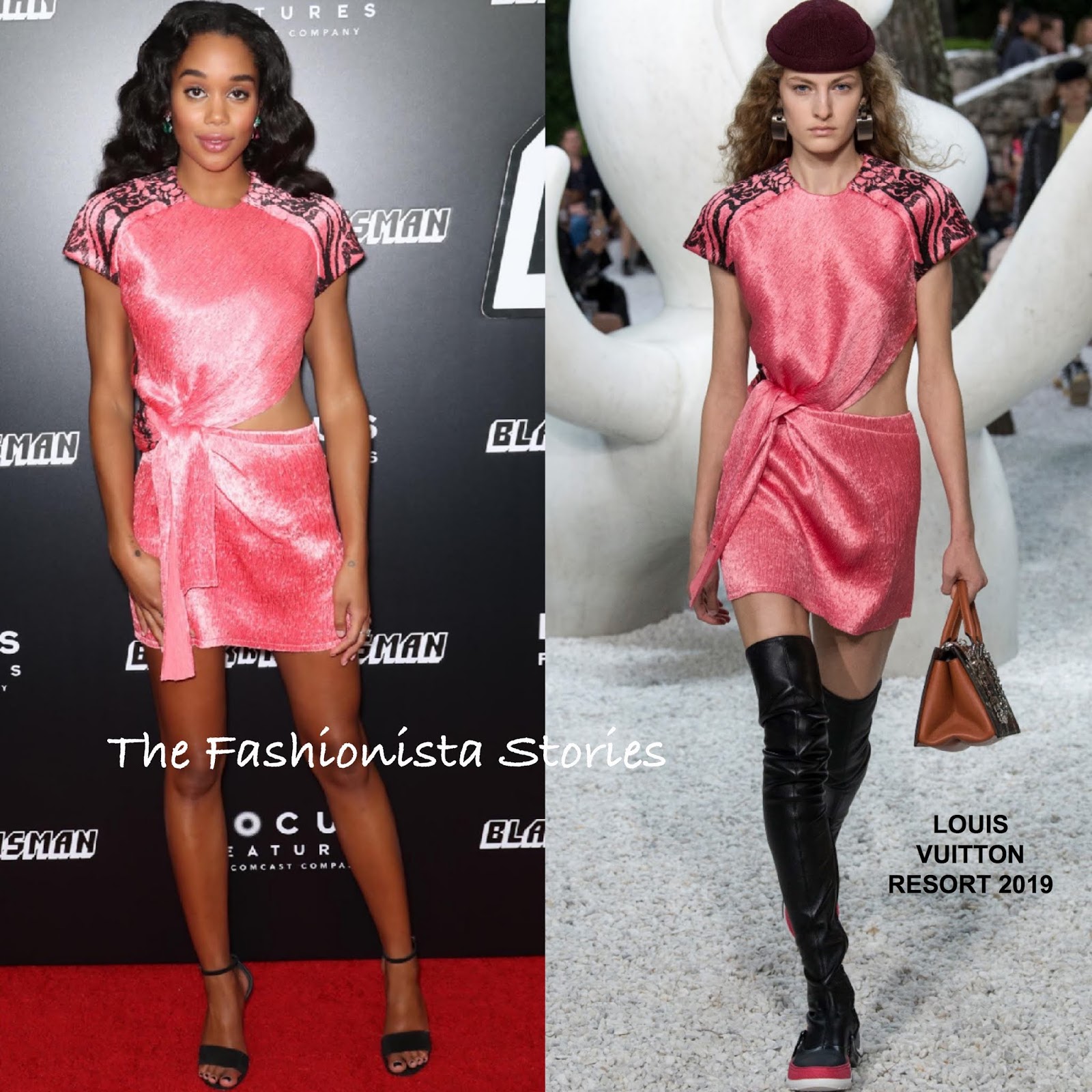 Laura Harrier in Louis Vuitton at the 'BlacKkKlansman' NY Premiere