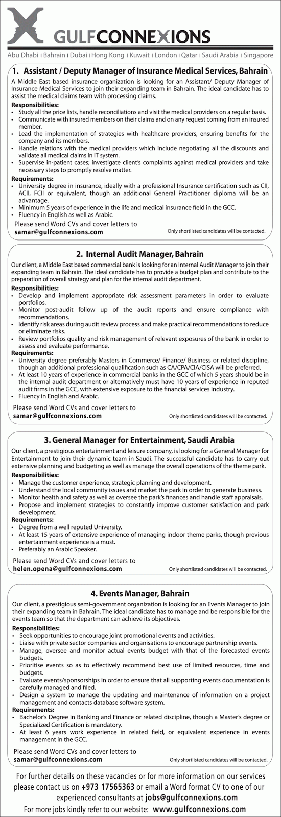 jobs in bahrain and middle east