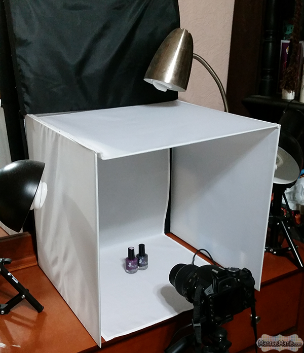 Light box set up for nail blogger