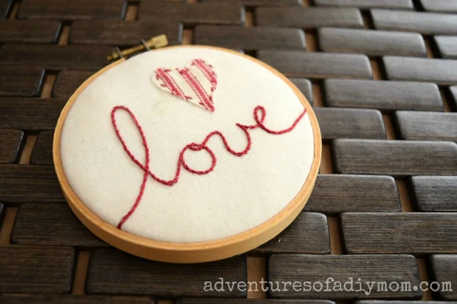 love embroidery using the stem stitch