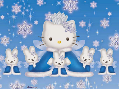 Gambar Hello Kitty Salju 3D Wallpaper HD