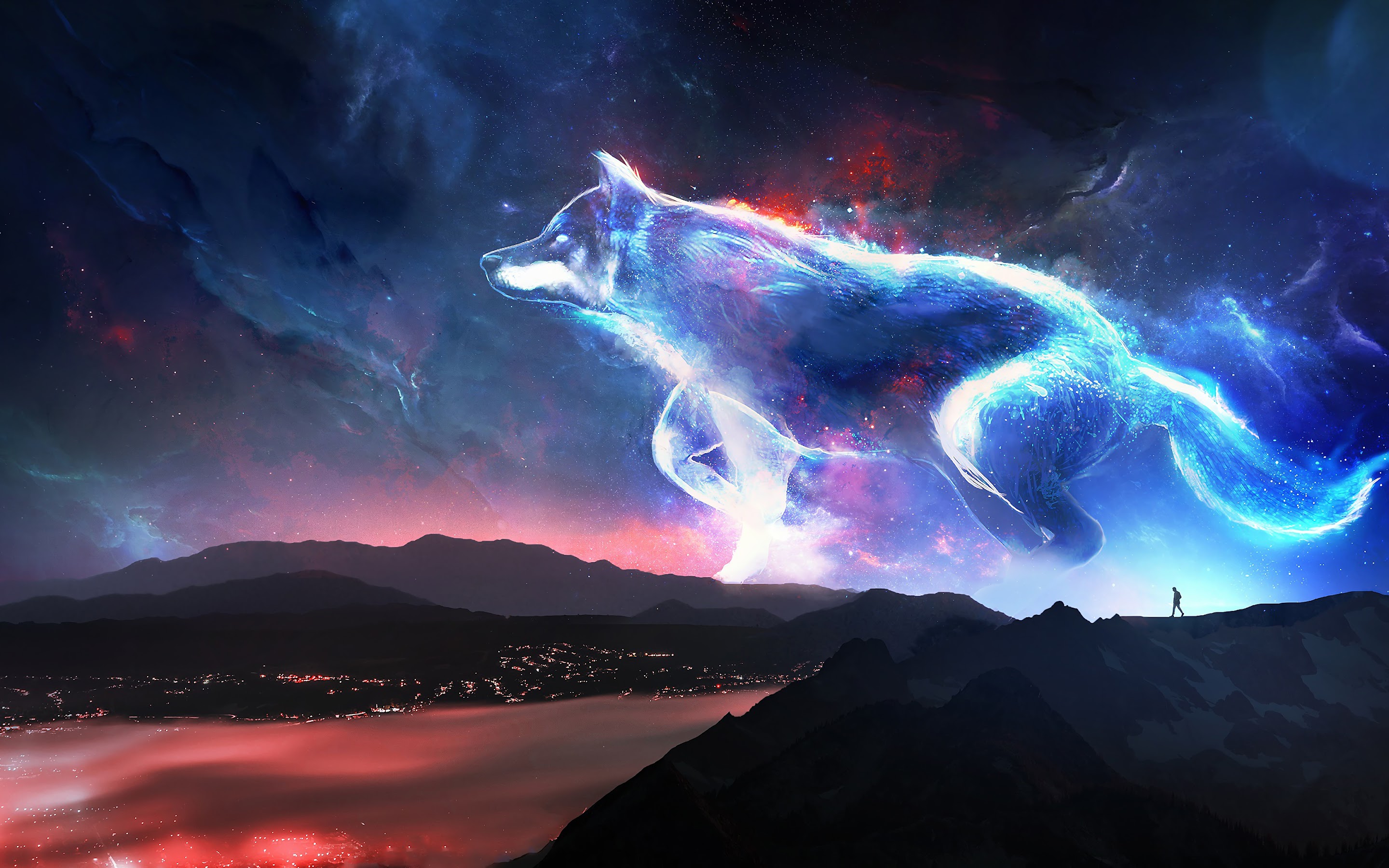 Wolf, Fantasy, Art, 4K, 3840x2160, #61 Wallpaper PC Desktop