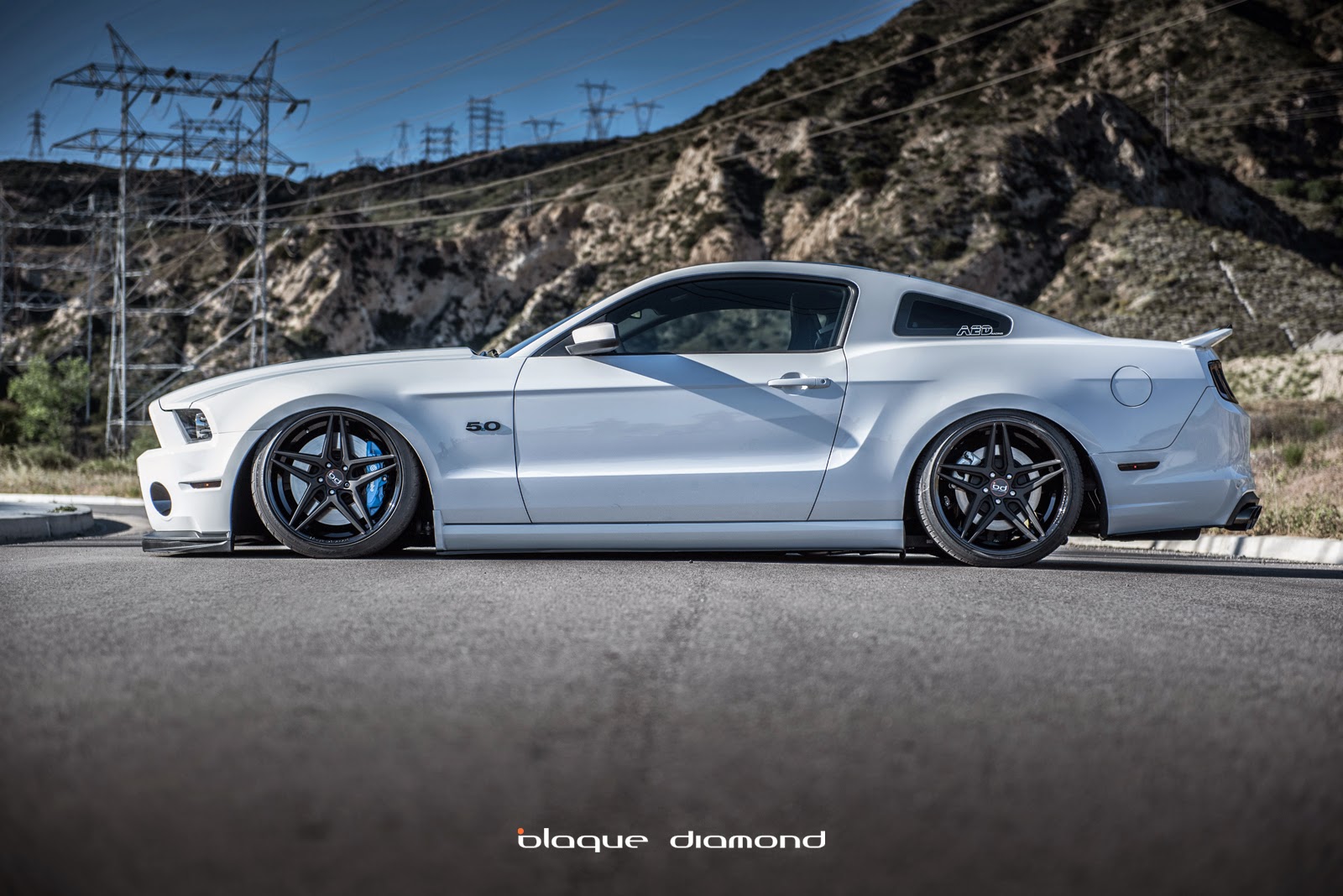 2014 Ford Mustang with 20 Inch BD-8’s in Two Tone Black - Blaque Diamond Wheels