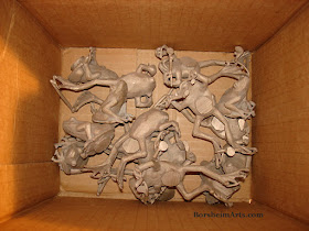 Bronze Frogs After Bronze Casting Need Chasing