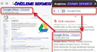 Google Drive Dökümanlar İnternet arama özellikleri