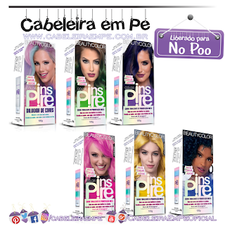 Diluidor e Cremes Tonalizantes Inspire (Blue Moon, Sink The Pink, Bein' Green, Yellow Submarine e Deep Purple)  - Beauty Color (No Poo)