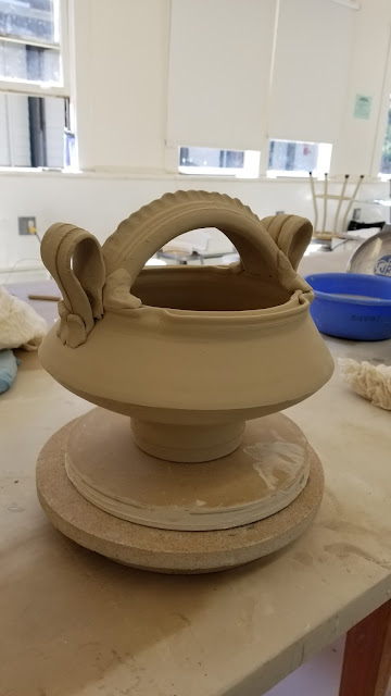 Tony Clennell inspired ceramic pot in progress, by Lily L.