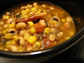 Indian-Spiced Black-Eyed Pea Soup with Corn and Dill