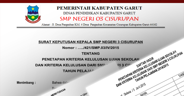 Contoh SK Kriteria Kelulusan Ujian Sekolah SMP