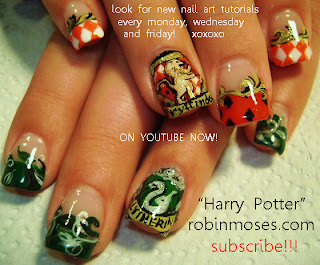 HARRY POTTER nail art design, red and black picnic tablecloth with cute ants nail art design: nail art TUTORIALS FOR MONDAY!