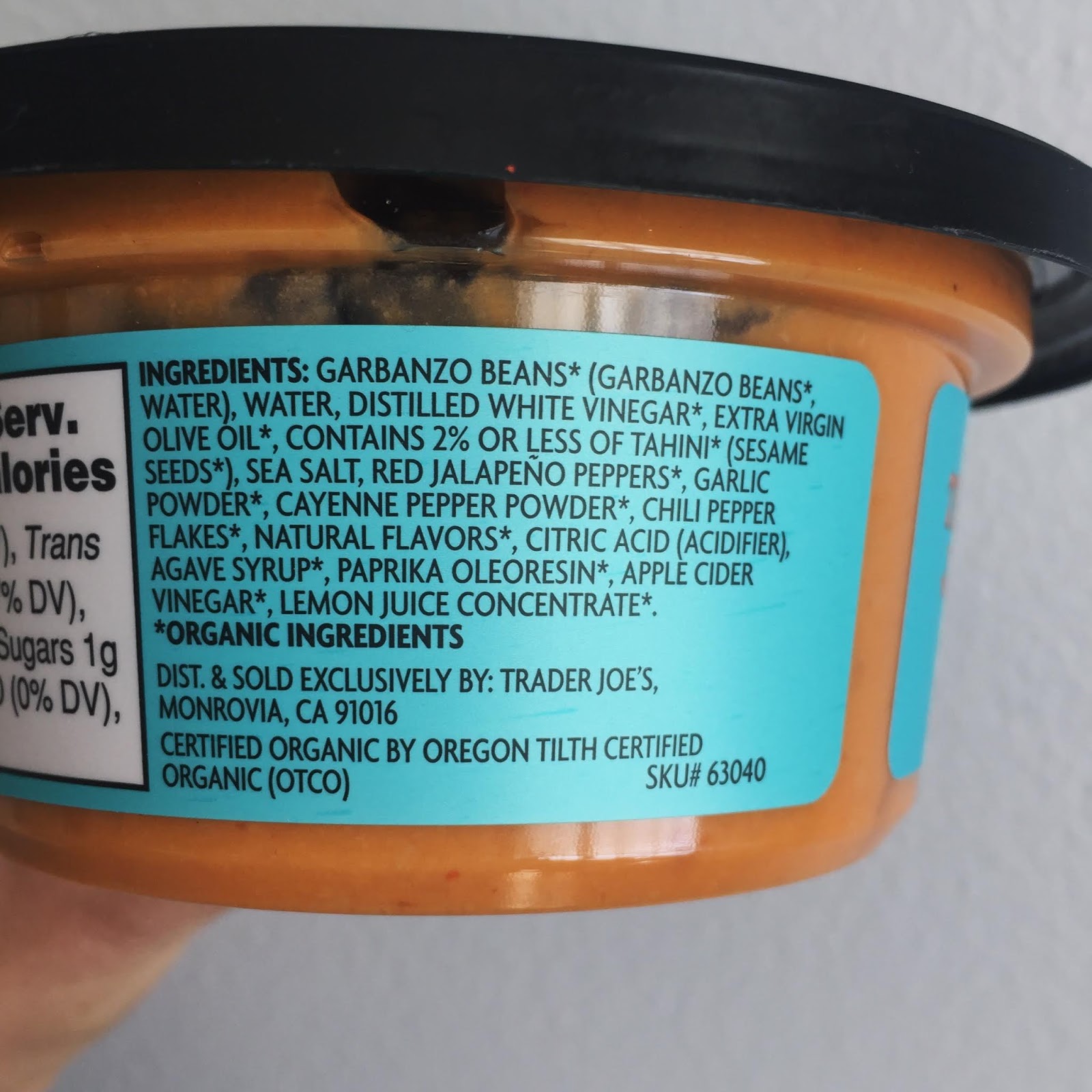 Trader Joe's Organic Buffalo Style Hummus