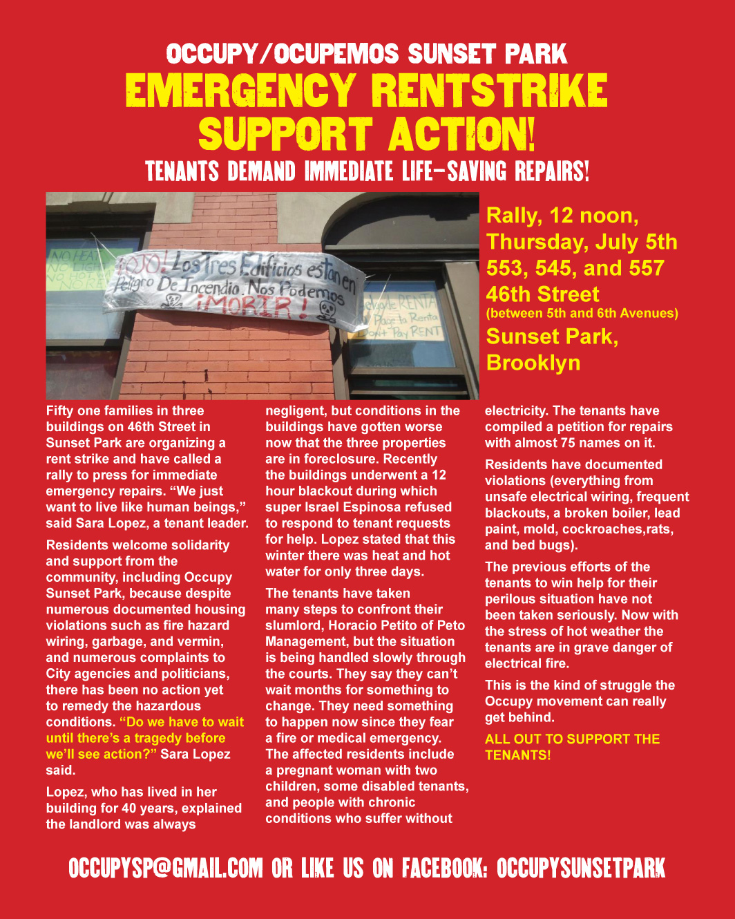 The Cahokian Sunset Park Rent Strike Scenes from the Struggle