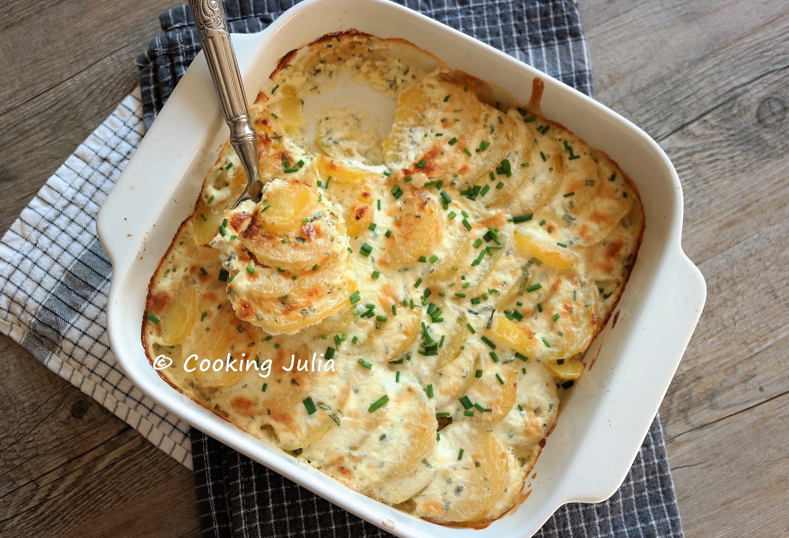 COOKING JULIA GRATIN DE POMMES DE TERRE AU BOURSIN