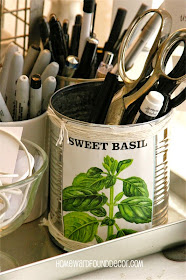 DIY trash to treasure tin can craft: make seed packet tin can pails