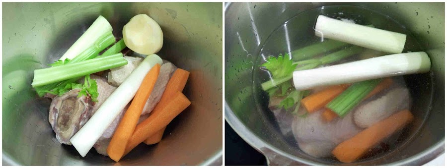 Todos los ingredientes en olla