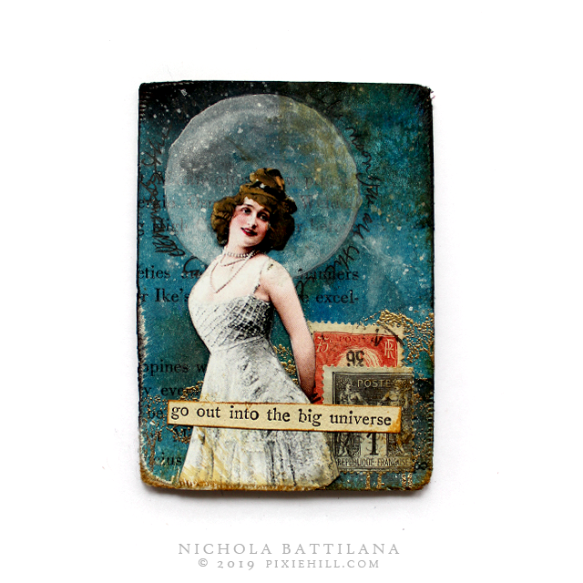 Midnight in the Night Garden Mixed Media ATCs - Nichola Battilana