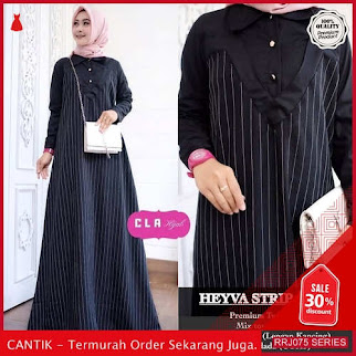 Jual RRJ075D214 Dress Heyva Strip Wanita Maxy Mo Terbaru BMGShop