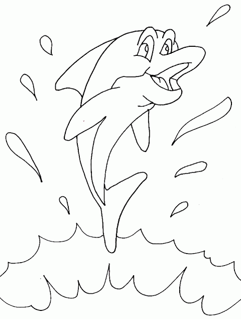 dibujo infantil de delfin para pintar