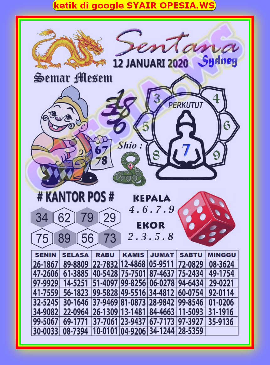 ങ Prediksi mbah semar sydney 12 januari 2022  ੳ 