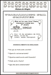 Trabalhando com convites em sala de aula Trabalhando com convites em sala de aula