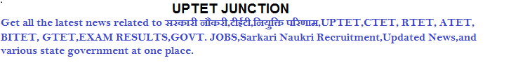 UPTET JUNCTION-सरकारी नौकरी,टीईटी,नियुक्ति परिणाम,UPTET,CTET