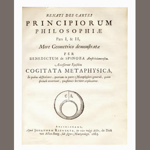 Principios de filosofía de Descartes y pensamientos metafísicos (1663)