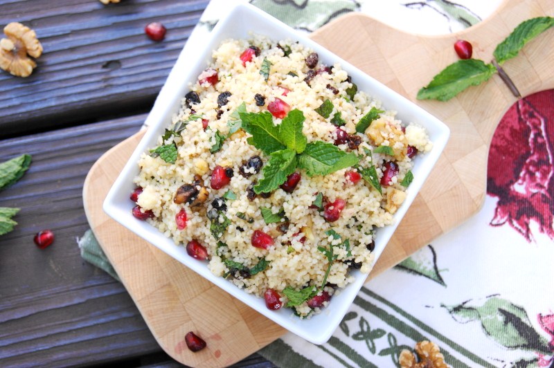 Couscous Salad with Pomegranate Seeds & Mint The Kitchen is My Playground