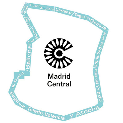 El mapa y el logo de Madrid Central