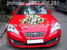 Cho thuê xe cưới Hyundai Genesis hạng sang màu đỏ