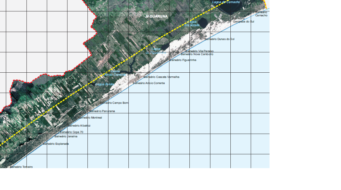 Imagen de satelite de JAGUARUNA - POSIÇÃO DE TODOS OS BALNEÁRIOS