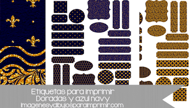Etiquetas para imprimir y decorar doradas