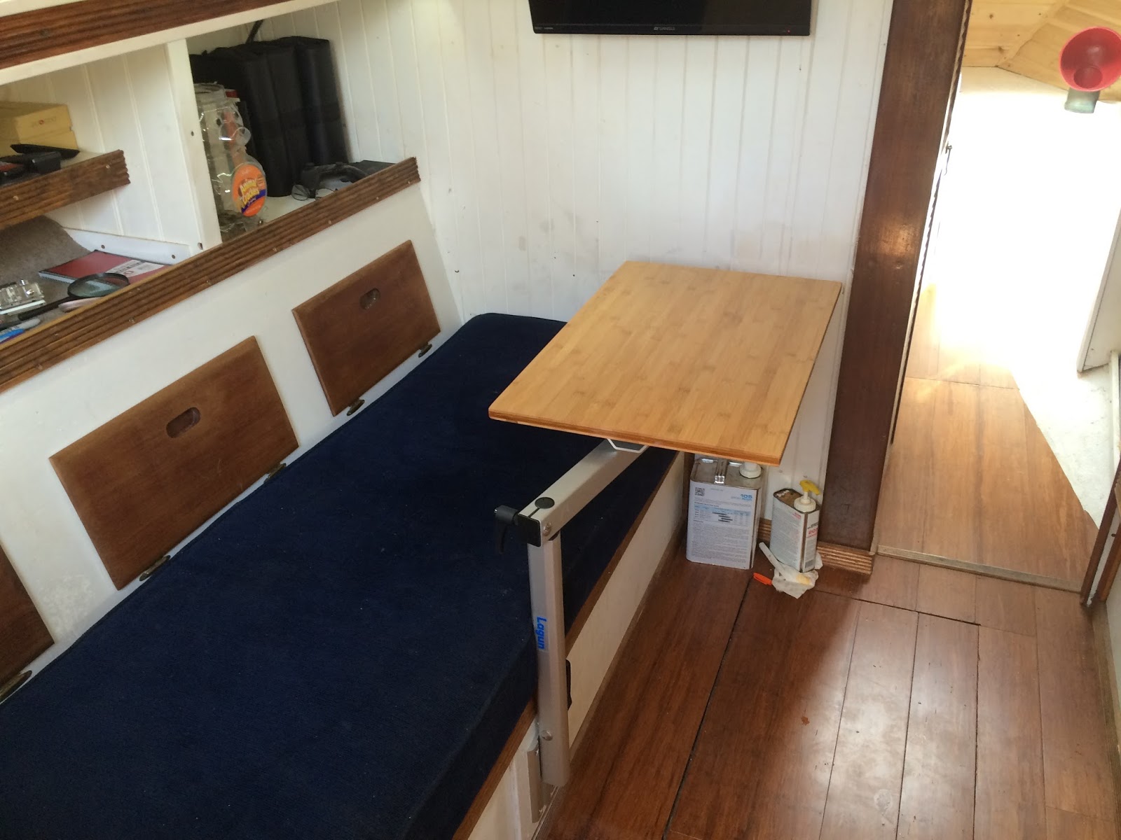 s/v Dreamboat Annie A Westsail 32 Lagun Table and Reefer Work
