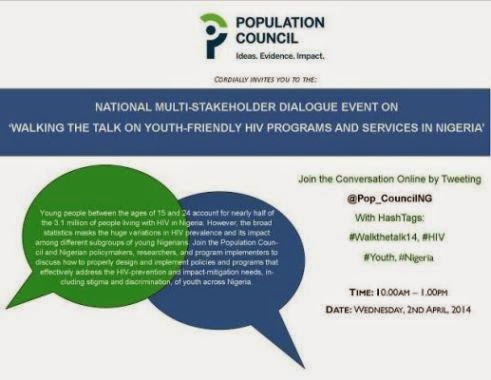 Population Council holds dialogue on HIV/AIDS and young people tomorrow