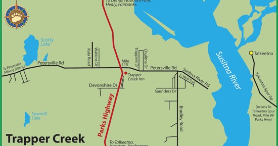 Trapper Creek Alaska Map Maps Of Alaska Roads By Bearfoot Guides: Map Of Trapper Creek, Alaska