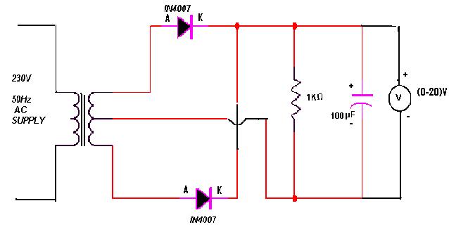 Schematic Diagram Of Half Wave Power Supply