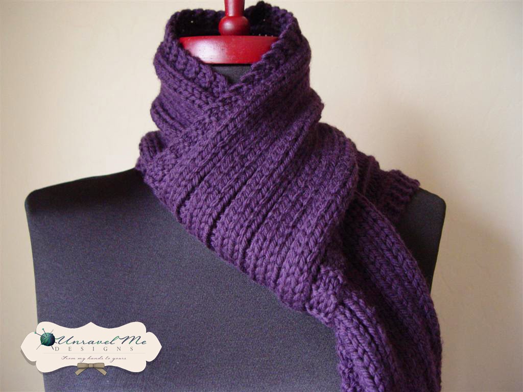 Unravel Me Designs: Simple 3 x 1 Knitted Rib Scarf