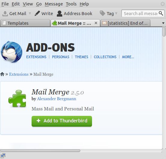 Thunderbird grade book mail merge on Lubuntu 11.10