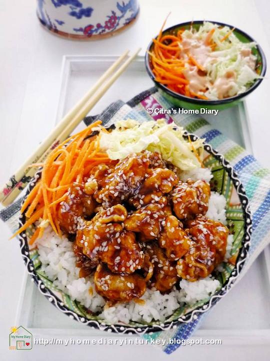 Citra's Home Diary Sesame Chicken Rice Bowl Recipe