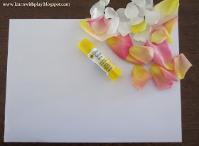 nature picture for kids, kids activities, pasting petals
