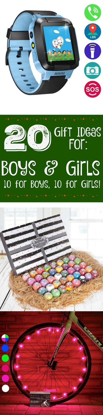 20 Holiday Gift Ideas for Boys & Girls...hand-picked Christmas gifts, 10 for boys and 10 for girls!  Eveyrthing from electronics to educational toys to crafts to beauty items. (sweetandsavoryfood.com)