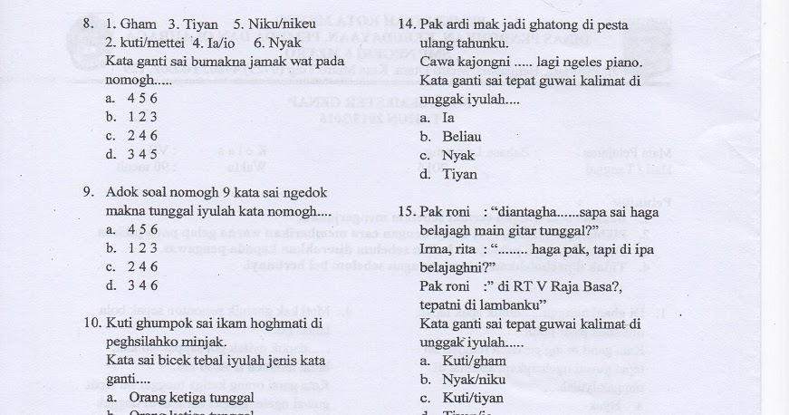 Soal Bahasa Lampung Sma Buku Sekolah Soal Bahasa Lampung Sma Buku Sekolah