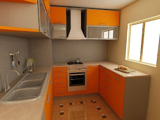desain kitchen set model U terbaru