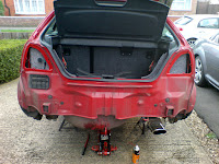 MG Rover 25 rear bumper removed