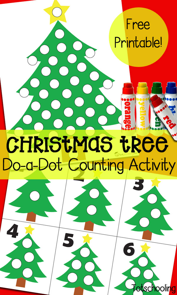 Christmas Tree Do a Dot Counting Activity Totschooling Toddler  Christmas Tree Do a Dot Counting Activity Totschooling Toddler