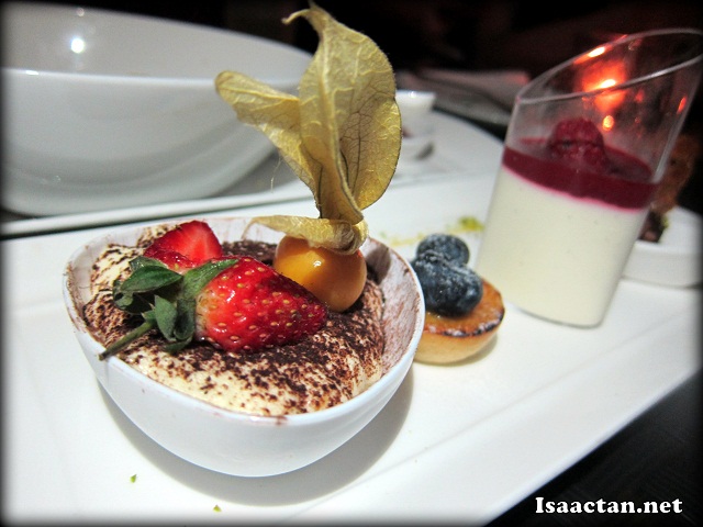 We had these really sweet Tiramisu and desserts too