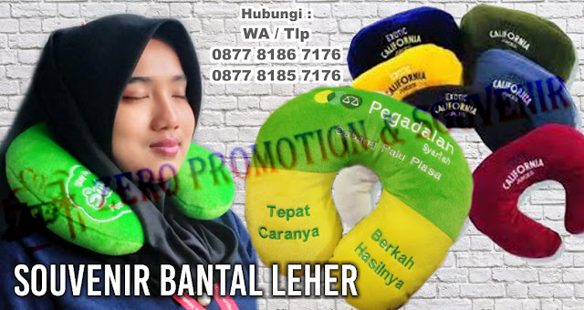 souvenir promosi bantal leher, bantal travel, neck pillow