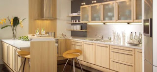 light brown wooden kitchen cabinets